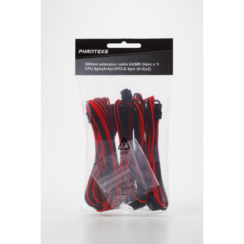 PHANTEKS EXTENSION CABLE PS COMBO BLACK/RED PHANTEKS EXTENSION CABLE PS COMBO BLACK/RED