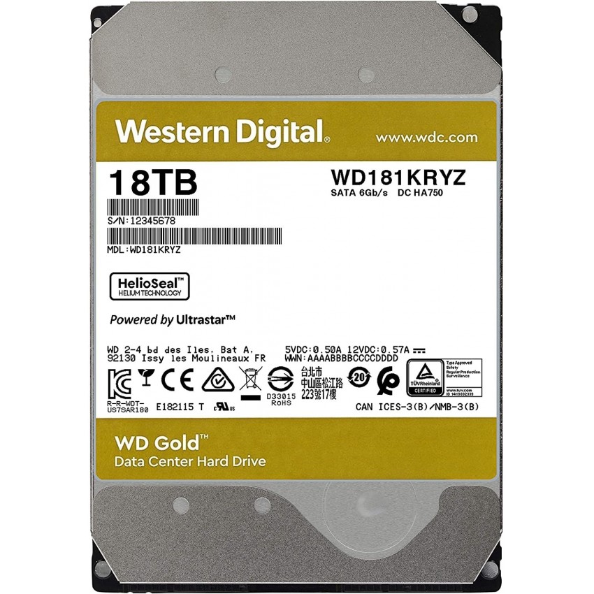18TB 256MB 7200RPM 6GB/s WD181KRYZ GOLD WD 18TB 256MB 7200RPM 6GB/s WD181KRYZ GOLD WD