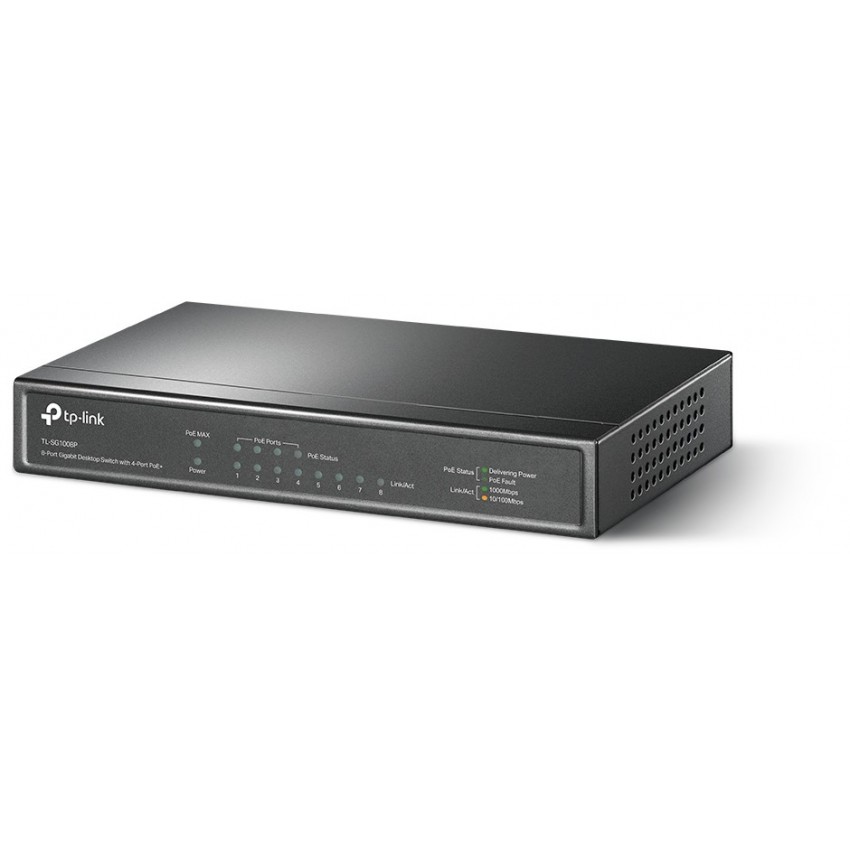 SWITCH 8PORT GIGA WITH 4PORT POE 64W TP LINK SWITCH 8PORT GIGA WITH 4PORT POE 64W TP LINK