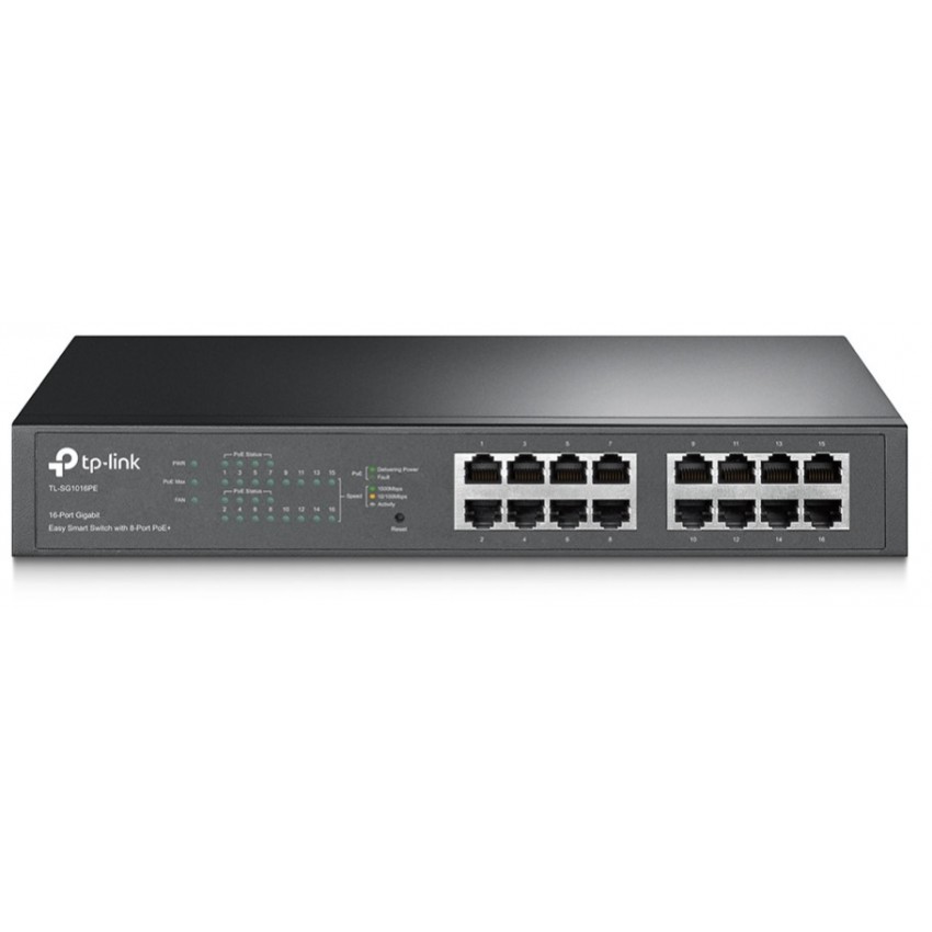 SWITCH 16 PORT GIGA WITH 8PORT POE 150W TP LINK SWITCH 16 PORT GIGA WITH 8PORT POE 150W TP LINK