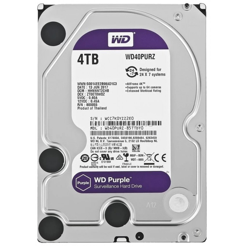 4TB 256MB SATA III/PURZ PURPLE WD 4TB 256MB SATA III/PURZ PURPLE WD