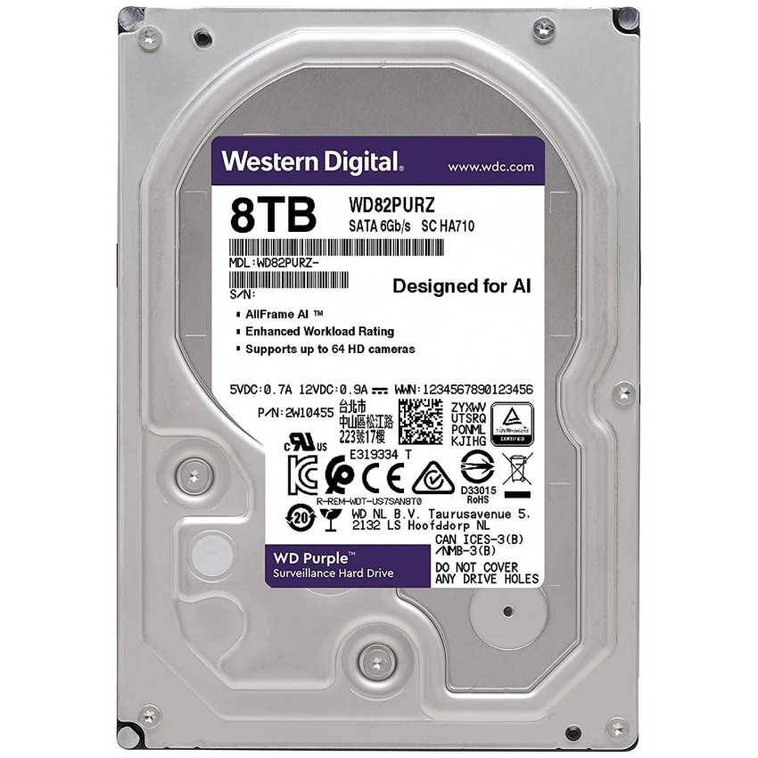 8TB 256MB SATA III 6GB/s 8001PURP PURPLE WD 8TB 256MB SATA III 6GB/s 8001PURP PURPLE WD