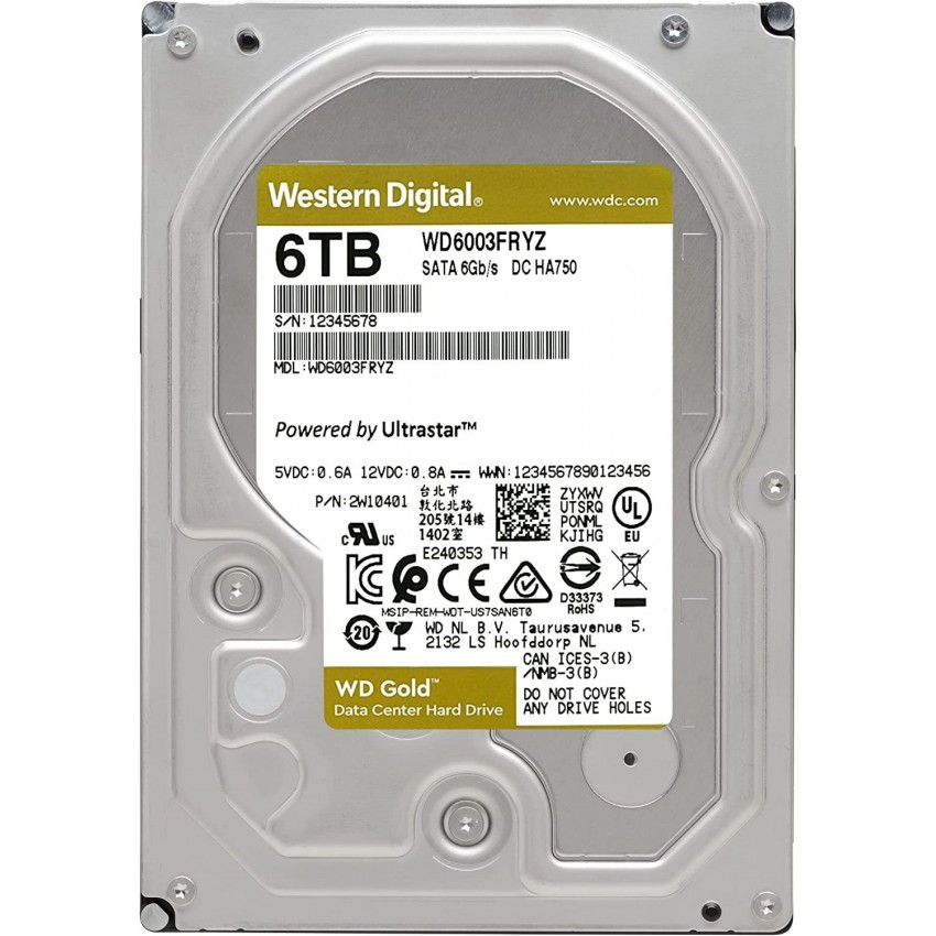 6TB 128MB 7200RPM 6GB/s WD6003FRYZ GOLD WD 6TB 128MB 7200RPM 6GB/s WD6003FRYZ GOLD WD