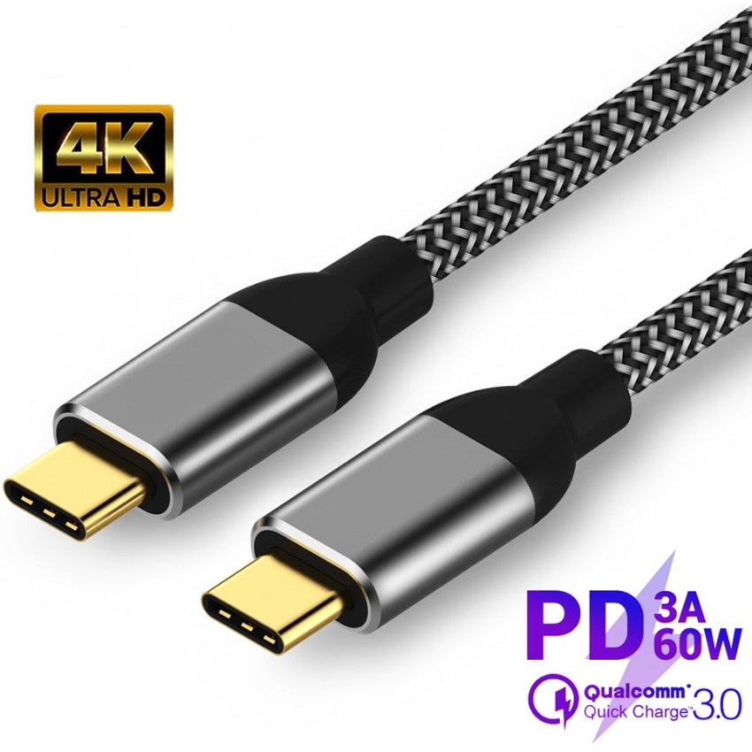 CABLE USB3.1 TYPE-C TO TYPE-C 2M 100W 10Gb PROTEC CABLE USB3.1 TYPE-C TO TYPE-C 2M 100W 10Gb PROTEC