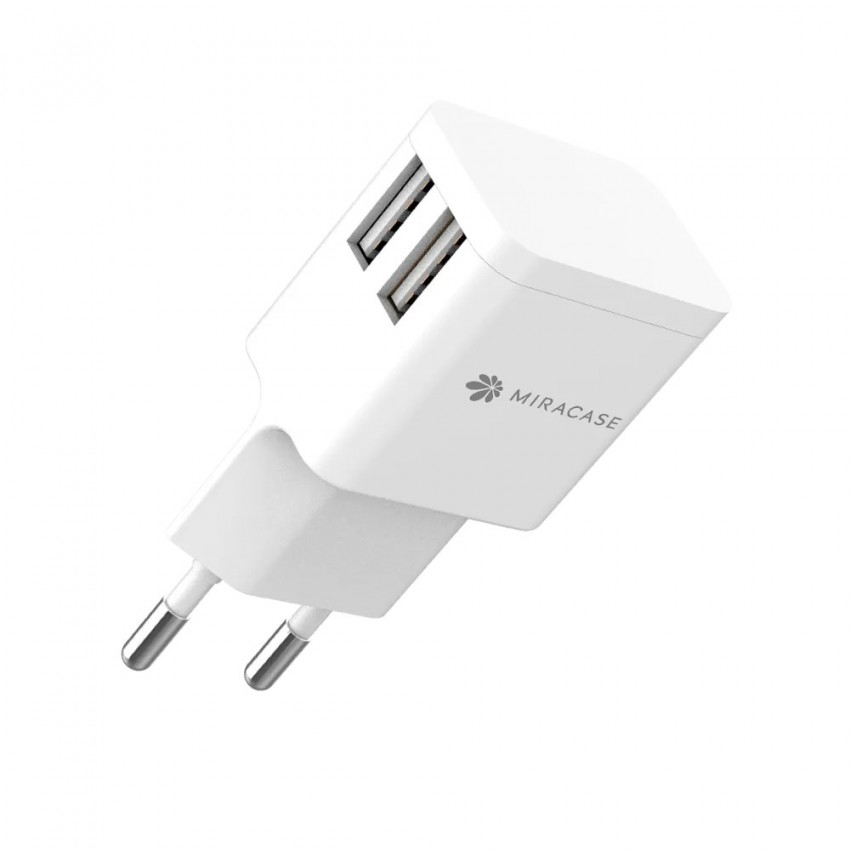 מטען קיר שתי יציאות USB Туpе-А miracase מטען קיר שתי יציאות USB Туpе-А miracase